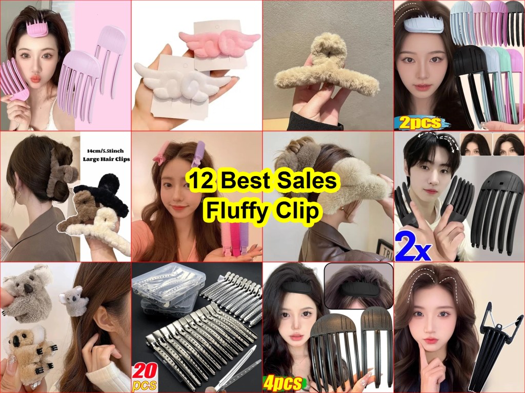 fluffy hair clips