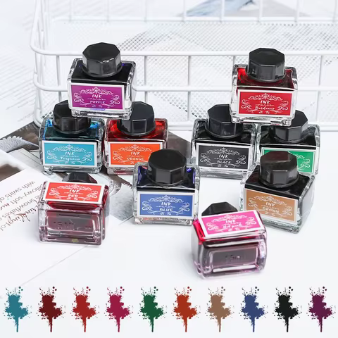 Carbon-free Ink For Fountain Pen 15ml Non-carbon Ink Fountain Pens Stationery Pen Ink Bottle Printer Chemical Ink 6 best sales fountain pen ink - №1