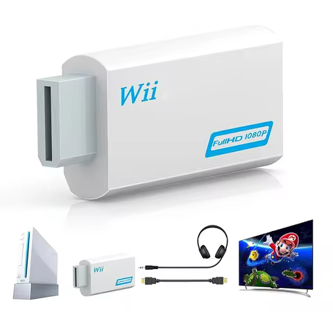 Wii To HDMI-Compatible Converter 1080P Full HD Adapter Connector 3.5mm Video Audio for PC HDTV Monitor Wii2HDMI-Compatible 6 best sales wii hdmi converter - №3
