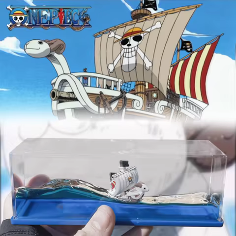 Floating Merry Bottle One Piece Thousand Sunny Barco Fluid Drift Bottle 3d Ship In Bottle Go Merry Boat Home Decor Kids Gift 10 best sales one piece barco - №4