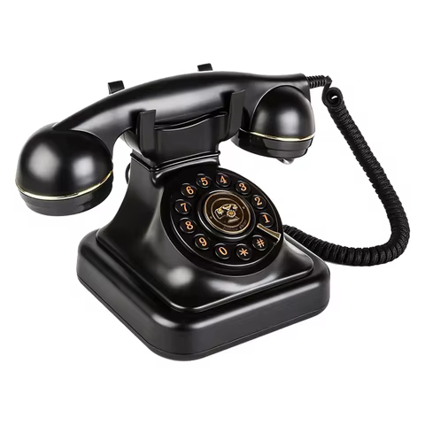 Retro Landline Telephone,Old Fashioned Vintage Landline Phones With Classic Metal Bell Retro Telephone For Home Office 12 best sales vintage telephone - №11