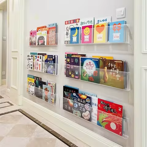 Acrylic Picture Book Display Stand Bookshelf Children's Wall Behind the Door Reading Magazine Storage Wall Hanging Bookshelf 8 best sales acrylic magazine holder - №5