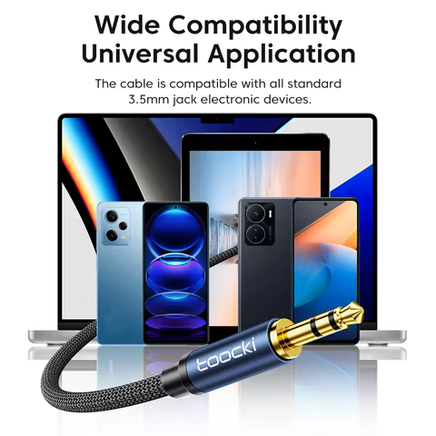 Toocki Aux Cable 3.5mm Male to Female Jack Audio Male Extension Speaker Wire with Microphone for Headphone Xiaomi Extender Cord 12 best sales 2 male 1 female 3.5mm - №5