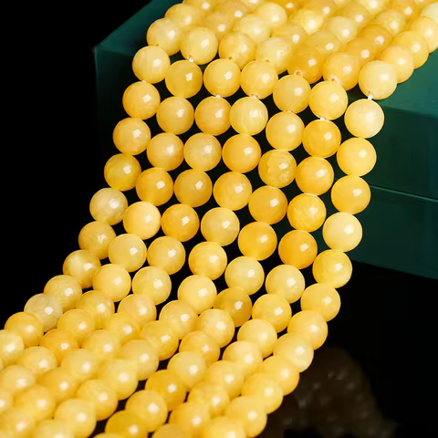 Natural Stone Yellow Jade Bead Round Loose Spacer Jasper Bead 4 6 8 10mm For Jewelry Making Diy Necklace Bracelet Accessories 6 best sales blue sapphire natural stone - №5