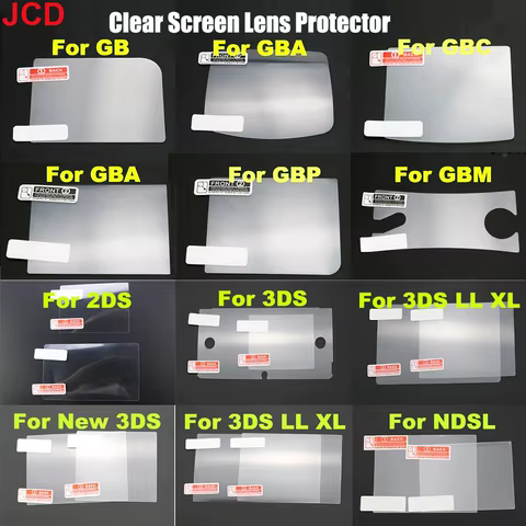 JCD 1pcs Top Bottom HD Clear Protective Film For GB GBA GBC GBA SP DSL NDSL For 2DS New 3DS XL LCD Screen Protector 10 best sales new 3ds xl decal - №5