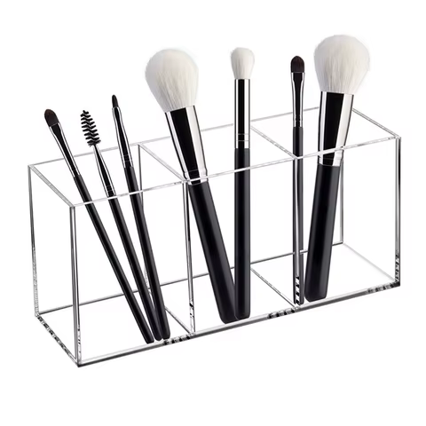 Transparent lipstick Cosmetic Makeup Acrylic Makeup Brush Tool Storage Box Case Make-up Brush Holder Table Organizer Makeup Tool 6 best sales small acrylic boxes - №5