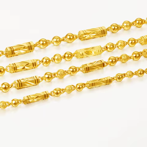 Men's Electroplated 18K Gold Necklace Hexagonal Buddha Bamboo Chain Exquisite Jewelry Clavicle Necklace Birthday Gift 6 best sales buddha shop - №4