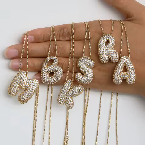12 best sales balloon letter necklace - №2