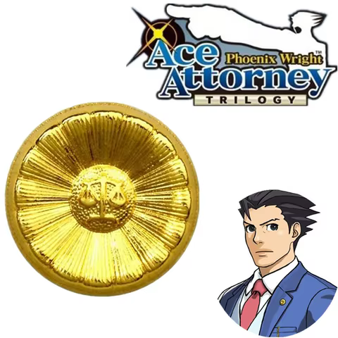 Game Ace Attorney Cosplay Phoenix Wright Athena Cykes Badge Cartoon Alloy Legal Brooch Pin Jewelry Clothes Backpack Accessories 8 best sales ace pin - №5
