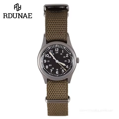 RDUNAE RA03 G10 34.5mm Retro Military Watch 316L Stainless Steel K1 Mineral Glass Luminous Sports Quartz Men Pilot Watch Men 8 best sales bestsub - №7
