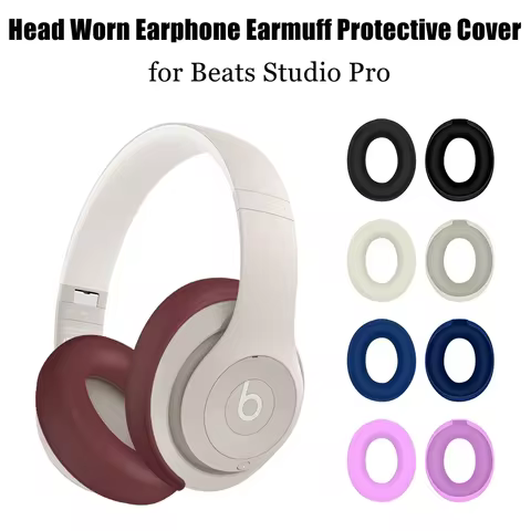washable Headphone EarmuffsSuitable for Beats Studio Pro Cover Soft Silica Gel Protective Sleeve Resistant To Dirt Dustproof 8 best sales beats fit pro case cover - №7
