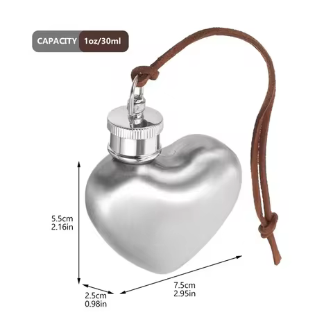 Outdoor Portable Wine Pot Small Hip Flask Heart Shaped Flask Stainless Steel Wine Flask Water Bottle 12 best sales alcohol pocket bottle - №7