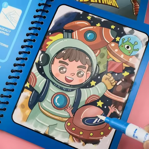 Children Early Education Toys Magical Book with Pen Water Drawing Montessori Toys Gift Reusable Coloring Book Magic Drawing Book 12 best sales photo album 9x13 - №7