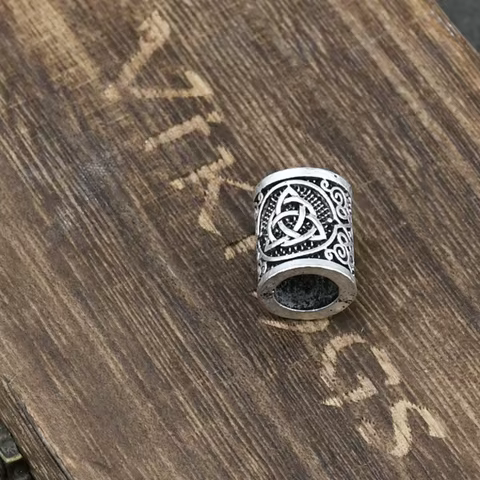 Viking Runes Tube Spacer Beads Charms for Beards or Hair TIWAZ Compass Sol rune Odal Futhark Rune Necklace Bracelet DIY 10 best sales compass charm - №7