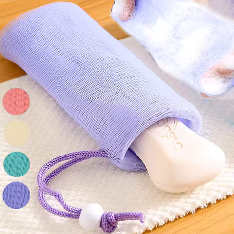 Thickened 6 Layer Foaming Soap Bag Facial Cleanser Mesh Bag Shower Bubble Foam Net Baby Bath Body Washing Cleaning Sponges 12 best sales net sponge - №10
