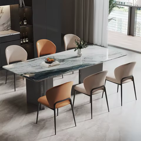 Modern luxury dining chairs home chairs designer model rooms soft pack chairs creative hotels minimalist Nordic backrest chairs 10 best sales chair for dining room - №2