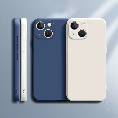 Square Square Liquid Silicone Phone Case for iPhone 14 Plus 11 12 13 14 Pro Max 12 13 mini Luxury Camera Protective Cover 8 best sales redmi note 10 128gb - №5