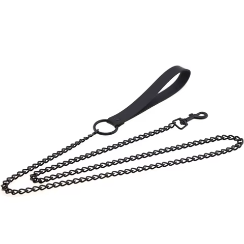 Unisex Black Metal Traction Chain with Neck Restraints Collar Leash for Fetish Slave Cosplay Bdsm Bondage Sex Strap 8 best sales heavy steel bdsm collar - №8