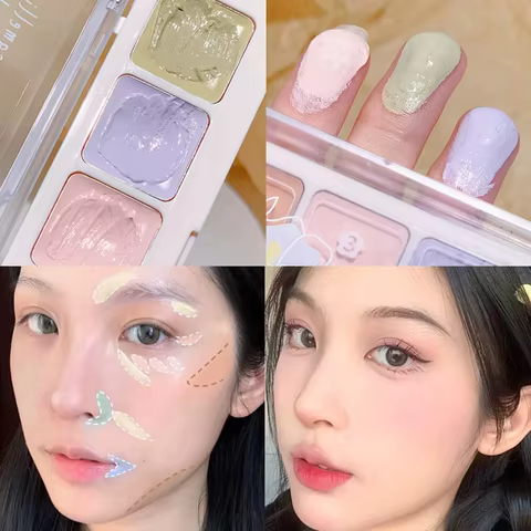 XIXI 5 Colors Corrector Palette Color Correcting Concealer Palett Face Contouring Highlighter Conceals Dark Circles Blemishes 12 best sales colour corrector - №3