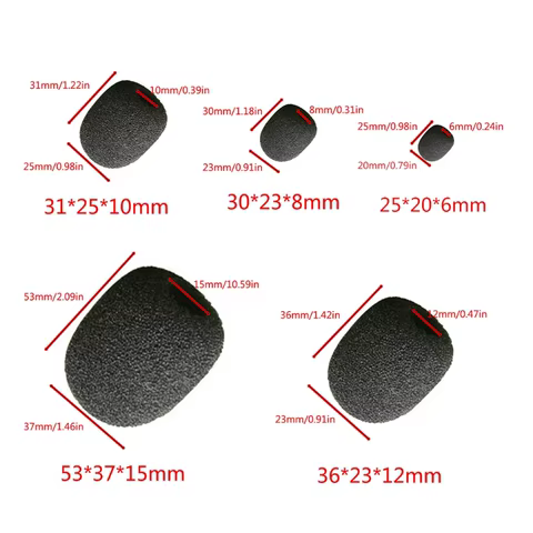 10pcs Headset Replacement Cover Gooseneck Sponge Foam Microphone Windscreen Protector 5 Sizes 10 best sales mic foam cover - №7