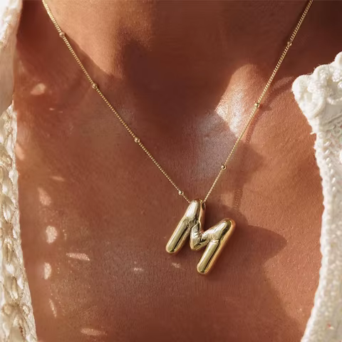 12 best sales balloon letter necklace - №9