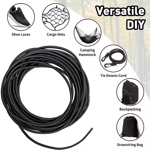 3/4/5/6/8MM Black Strong Elastic Cord Rubber Band Sewing Clothing Craft Supplies Elastic Band Elastics Rope Bands Accessories 10 best sales rubber for clothes - №2