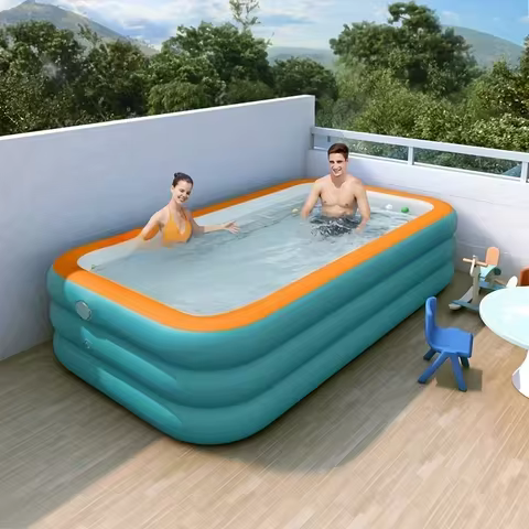 Easy To Install Inflatable Swimming Pool for Family Kids Fun - Durable PVC, Perfect for Backyard Outdoor Water Parties 8 best sales small pool - №6