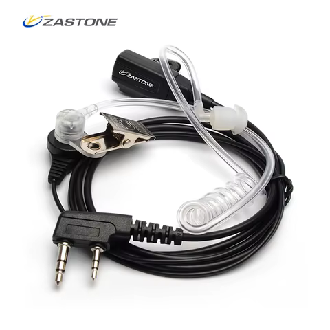 Zastone Walkie Talkie Earpiece 2 Pin K Plug PTT Air Acoustic Tube Earphone Portable Radio Headset Headphone for Baofeng 8 best sales motorola gm340 - №4