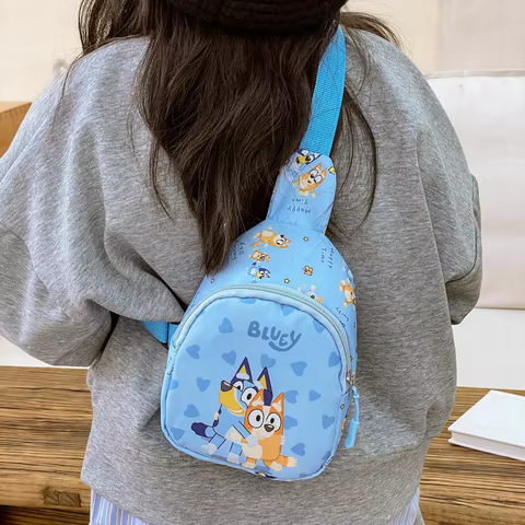 Bingo Friends Children's Bag Cute Bluey Family kids Chest Bag Kindergarten Cartoon Light Crossbody Bag Halloween Christmas gift 12 best sales spongebob bracelet - №5