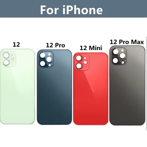 Large hole back glass battery back cover For iPhone 12 12 Pro 12Pro Max shell for iPhone phone shell battery door cover 12mini 12 best sales iphone 12 housing replacement - №3