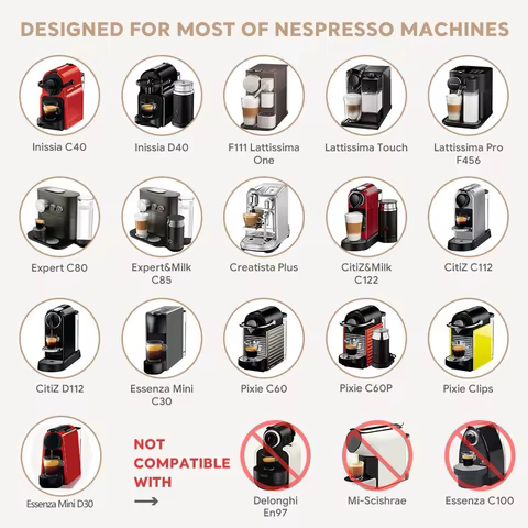For Nespresso Reusable Coffee Capsule Stainless Steel Rich Crema Espresso Refillable Filters Pod Fit Inissia Pixie Essenza Mini 10 best sales illy - №5