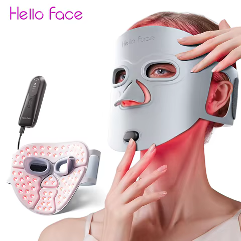 Hello Face Wireless Near-Infrared Light and Red Light Therapy Facial Mask For Powerful Anti-ageing Professional Ultra-light Mask 8 best sales led face light mask - №6
