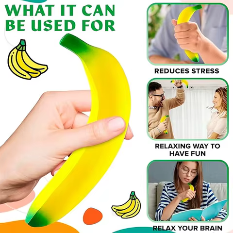 Banana Squishy Fidget Stress Relief Toy Fidget Toy Adult Party Favor Anti Toys Foam Squishy Toys Stretchy Banana Decoration Toy 12 best sales banana toy - №1