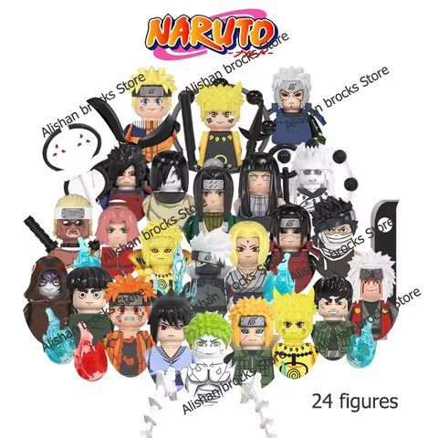 WM6105 6106 Narutoe Sasuke Kakashi Akatsuki bricks Building Blocks Anime cartoon blocks Action Figures Heads Assembly kids Toys 10 best sales lego manga - №1