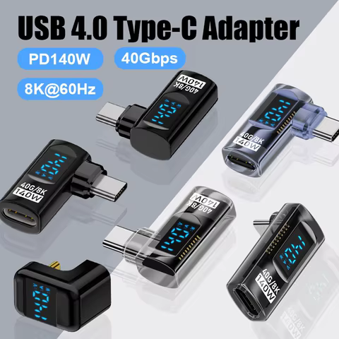 90 Degree USB C Adapter Right Angle U Shape Type C Adapter 40Gbps Data Transfer PD 140W USB4.0 8K 60Hz Video for Thunderbolt 3/4 8 best sales type c to vga - №8