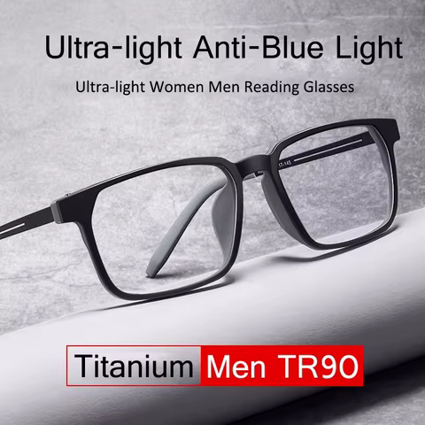 2025 Pure Titanium Reading Glasses Men Women TR90 Anti-Blue Ray Full frame Computer Spectacles Diopter +1.0 +4.0 10 best sales pure titanium - №9