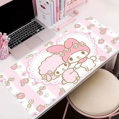 Pink My Melody Anime Mousepad Cartoon Cute Sanrio Large Mouse Pad Keyboard Pc Accessories Table Mat Gaming Cabinet 80x30 Carpet 10 best sales mousepad 80x30 - №1