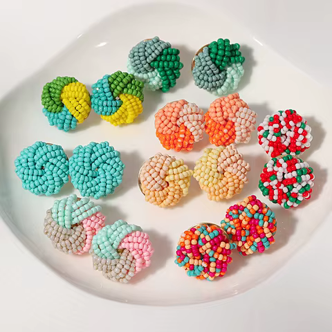 10 best sales woven earrings - №10