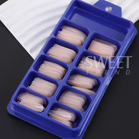 100pcs Nude Pink False Nail Press On Nails Acrylic Extension Coffin Forms Nail Tips Artificial Long Full Cover Fingernails Tools 12 best sales coffin press on nails - №10