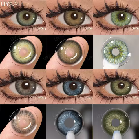 UYAAI 1 Pair Colored Pupils for Eyes Natural Brown Big Eyes Contacts Cosmetics Green Eye Color Lens Gray Lenses for Woman 10 best sales natural contact lenses - №4