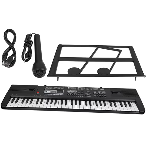 Portable Digital Keyboard 61 Keys Digital Music Electronic Organ Portable Keyboard with Microphone For Children Digital Keyboard 10 best sales mini piano keyboard - №5