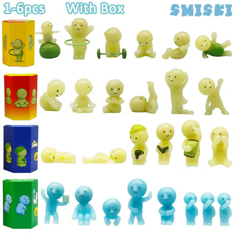 Smiski Hippers Blind Box Yoga Fitness Series Mini Figure Cute Noctilucent Decoration Doll Bedroom toilet Series Model Toy Gift 10 best sales mini brands - №9