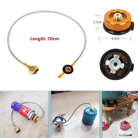 Camping Gas Stove Gas Refill Adapter Outdoor Cylinder Filling Adapter Gas Tank Furnace Connector Accessories Camping Equipment 6 best sales wokbrander - №5