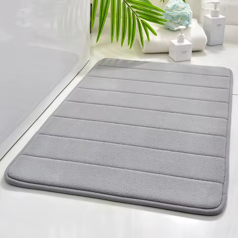1pc 50*80cm Bathroom Anti-skid Mat, Quick Water Absorption, Dry Machine Washing, Memory Cotton, Toilet Mat, Soft 8 best sales anti slip shower mat - №4