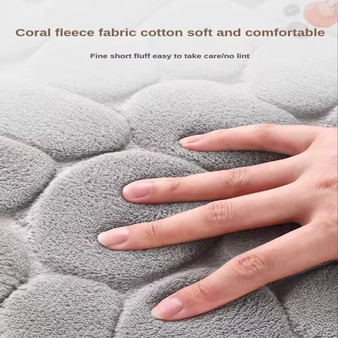 3D Non Slip Bathroom Mat Cobblestone Embossed Bath Mats Absorbent Doormat Carpet Door Floor Mats Machine Washable Quick Drying 8 best sales anti slip shower mat - №2