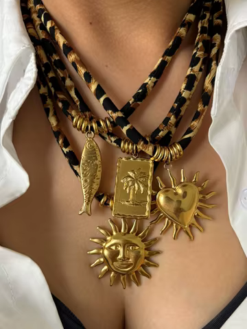 10 best sales leopard necklace - №5