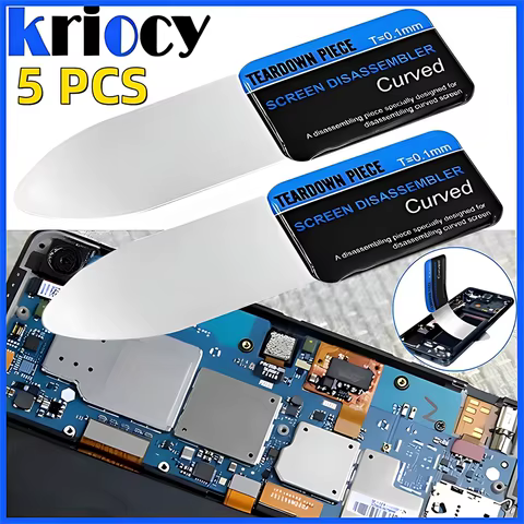 1-5Pcs Mobile Phone Curved LCD Screen Spudger Opening Pry Card Tools Ultra Thin Flexible Mobile Phone Disassemble Steel Metal 8 best sales screen replacement tools - №3