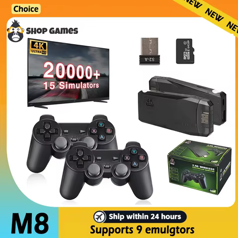 2025 New Video Game Sticks M8 Console 2.4G Dual Wireless Controller Game Stick 4K HDMI Output 15 Classic Emulators - 64G 8 best sales emulator game console - №3