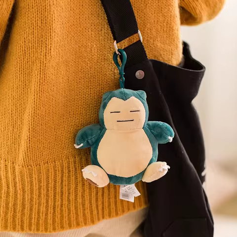 Anime Pokemon Pikachu Mew Snorlax Eevee Bulbasaur Psyduck Kawaii Stuffed Plush Toy School Bag Backpack Pendant Keyring Doll Gift 6 best sales eevee keychain - №2