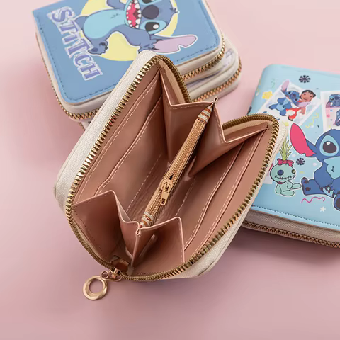 Kawaii Stitch Anime Coin Purse Fashion Cartoon Zipper Wallet Student Print Card Holder ID Storage Bag Card Pack Christmas Gifts 12 best sales spongebob bracelet - №8